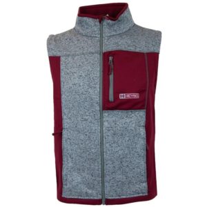 heybo maroon grey cabin vest