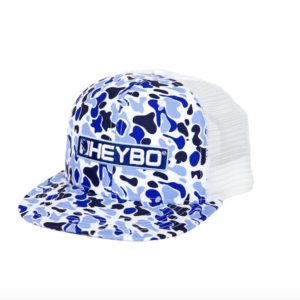 heybo old school blue camo trucker hat