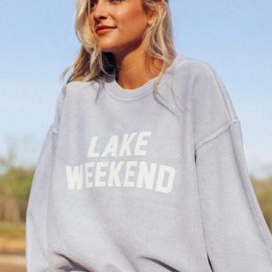 Charlie Southern Lake Weekend Faded Blue Corded Sweatshirt