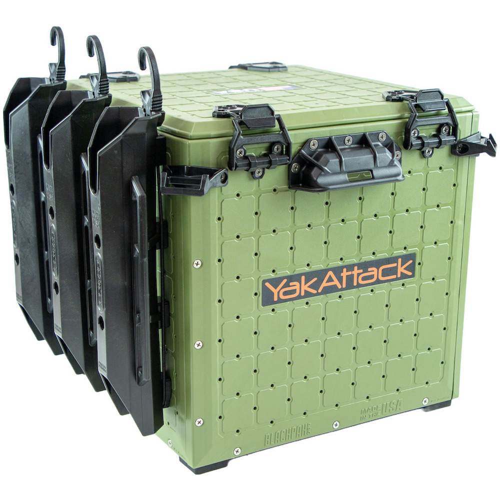 YakAttack BlackPak Pro Kayak Fishing Crate - 13 x 13 Olive Green