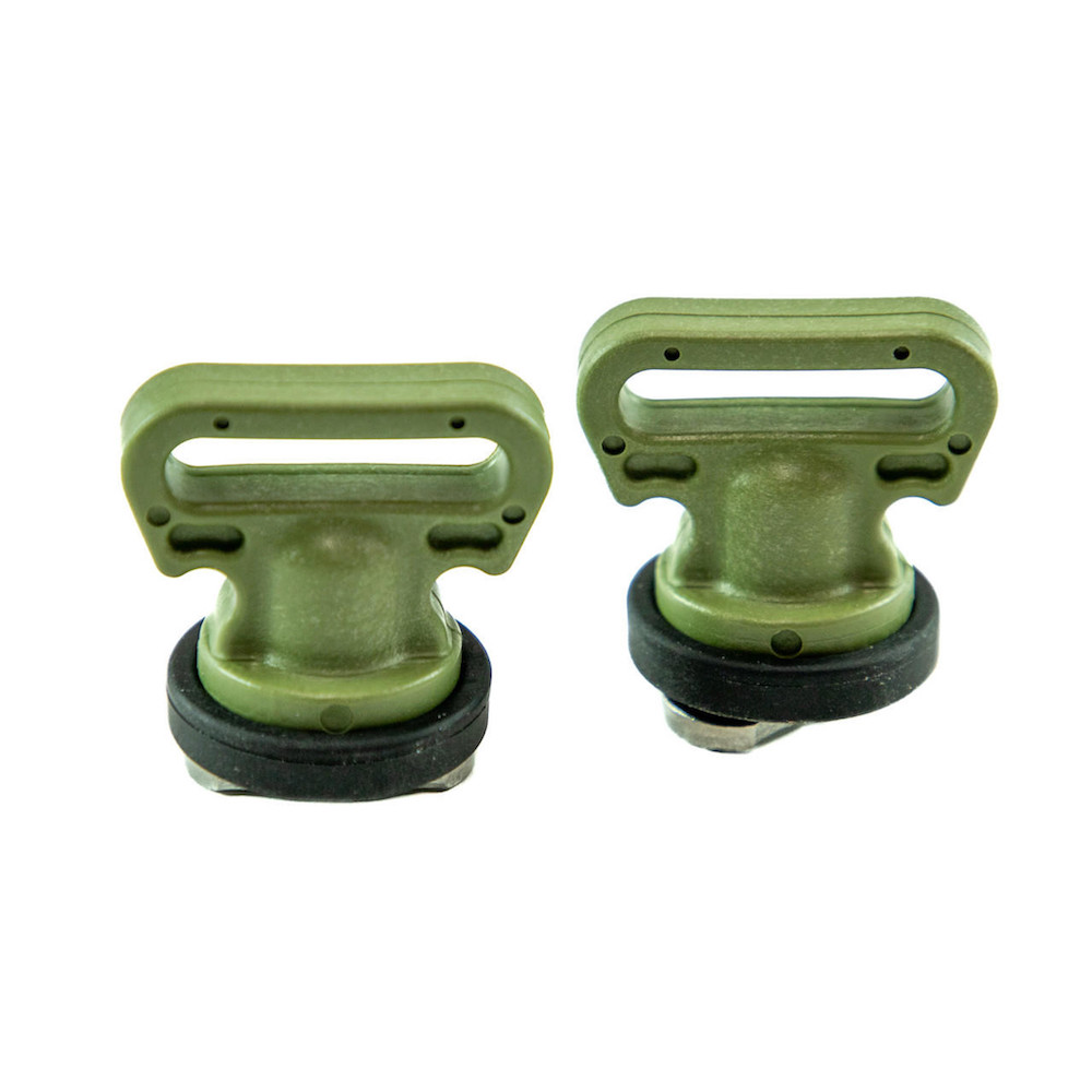 YakAttack Vertical Tie Downs, Track Mount, 2 pack, Olive Green